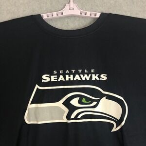 NEW Majestic Seattle Seahawks T-Shirt Mens 6XL Big & Tall Short Sleeve Blue Logo